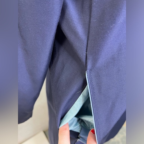 Handmade Vintage 1960s Raincoat Blue Light Blue Double Breasted - Picture 4 of 8